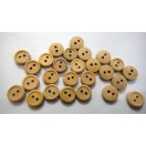 THE PLAIN JANE - 2 Hole Wood Wooden Button - Sewing Scrapbook DIY - 9.5 mm (3/8th") - Size Ligne 16